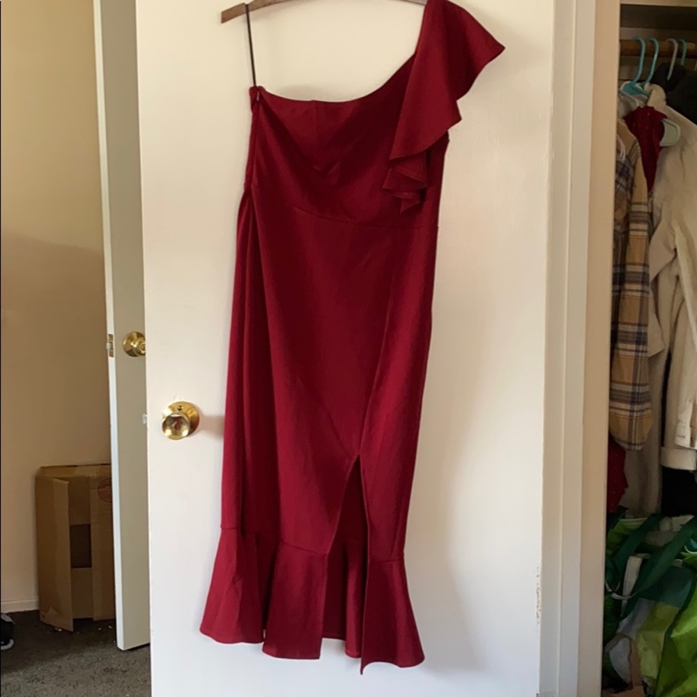 Gorgeous Maroon Dress, with slit. Never Worn.